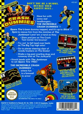 Incredible Crash Dummies, The (Europe) box cover back